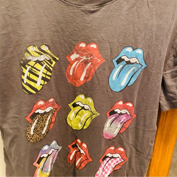 ⭐️ THE ROLLING STONES Gray Tongue Tee Shirt - Picture 3 of 5